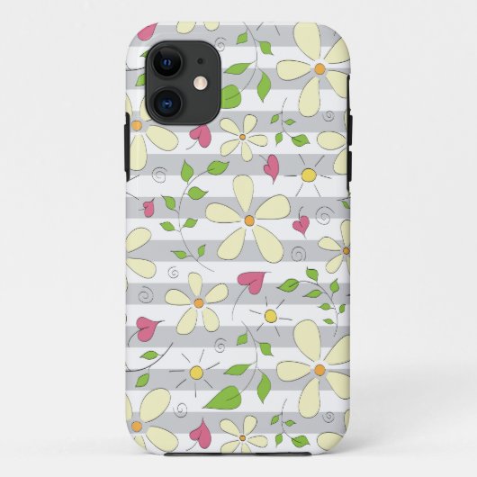 春の花 シャミオイル デイジー 花の落書き Case-Mate iPhoneケース (裏面)