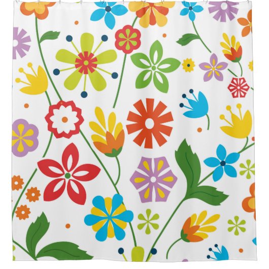 春の花 シャワーカーテン (正面)
