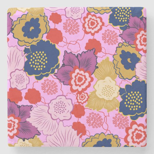 春の花 ストーンコースター (正面)