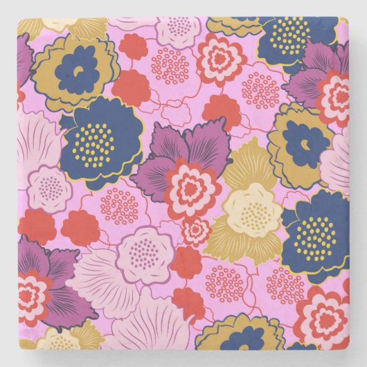 春の花 ストーンコースター (正面)