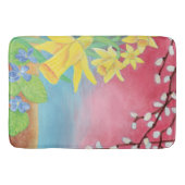 春の花、ダッフォジル、サリックス・カプレア&ヴィオレット バスマット (正面)