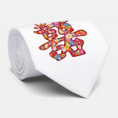 春の花　ダブルハピネス　中華風ウェディング ネクタイ (ロール)