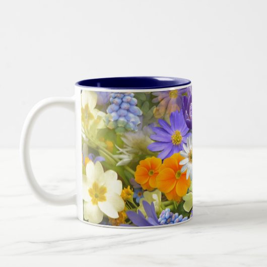 春の花 ツートーンマグカップ (左)