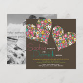 春の花 ハートエンゲージメントパーティー招待状 招待状 (正面/裏面)