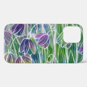 春の花、ハーブ、水の色のシームレスなシームレ縁どール。 Case-Mate iPhoneケース (裏面 (横))