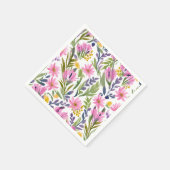 春の花 | パステルかわいらしフローラ水彩 スタンダードカクテルナプキン (角)