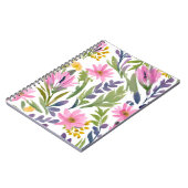 春の花 | パステルかわいらしフローラ水彩 ノートブック (左側)