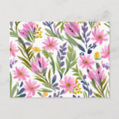 春の花 | パステルかわいらしフローラ水彩 ポストカード (正面)