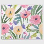 春の花 | パステルフローラ水彩 ラッピングペーパー (フラット)