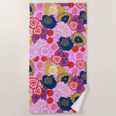 春の花 ビーチタオル (正面)