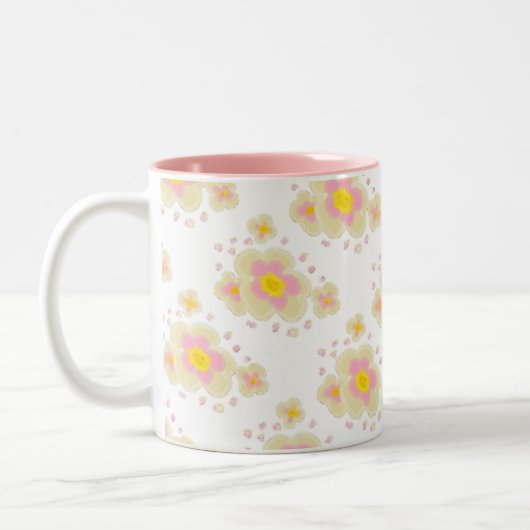 春の花(ピンク) ツートーンマグカップ (左)