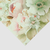 春の花 ピンク、淡い緑色 白地 デコパージュ 薄葉紙 (詳細)