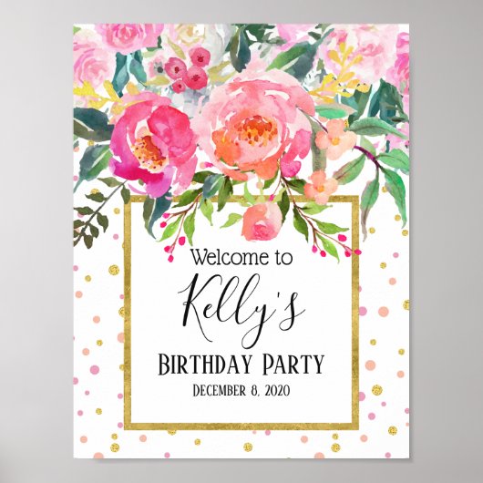 春の花、フラワー、ウェルカムボード ポスター (正面)