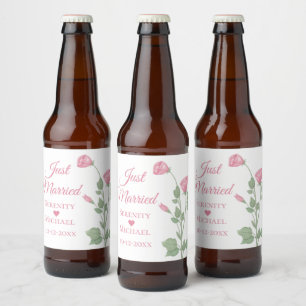 春の花 フラワー ピンク 結婚式 ウェディング ビールラベル