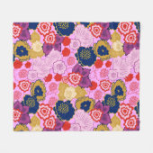 春の花 フリースブランケット (正面(横))