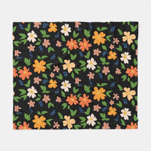 春の花 フリースブランケット (正面(横))