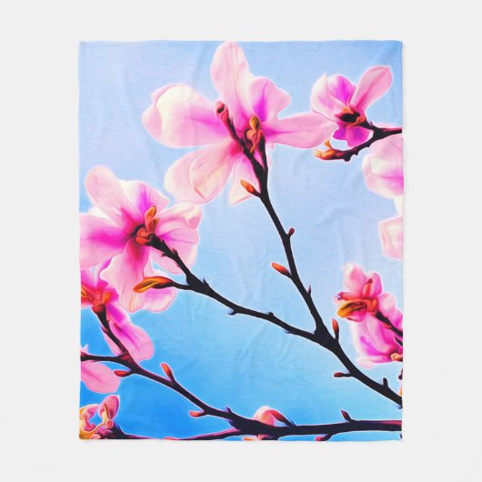 春の花 フリースブランケット (正面)