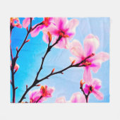 春の花 フリースブランケット (正面(横))