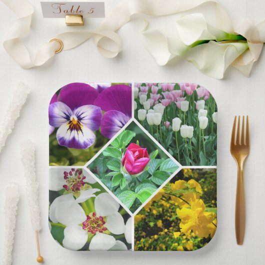 春の花 ペーパープレート (ウェディング)