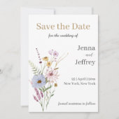 春の花 ボホウェディング Save The Date 招待状 (正面)