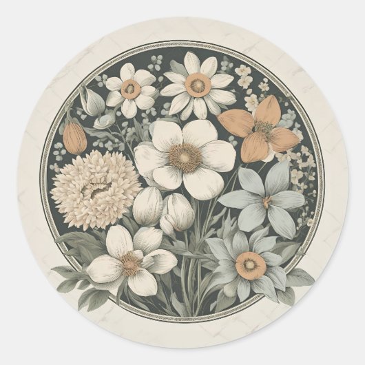 春の花 ラウンドシール (正面)