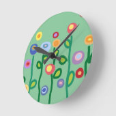 春の花 ラウンド壁時計 (傾斜)