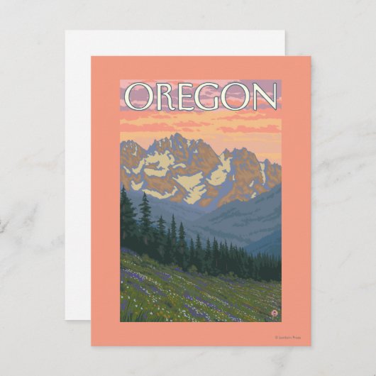 春の花 – ヴィンテージ旅行ポスター ポストカード (正面/裏面)