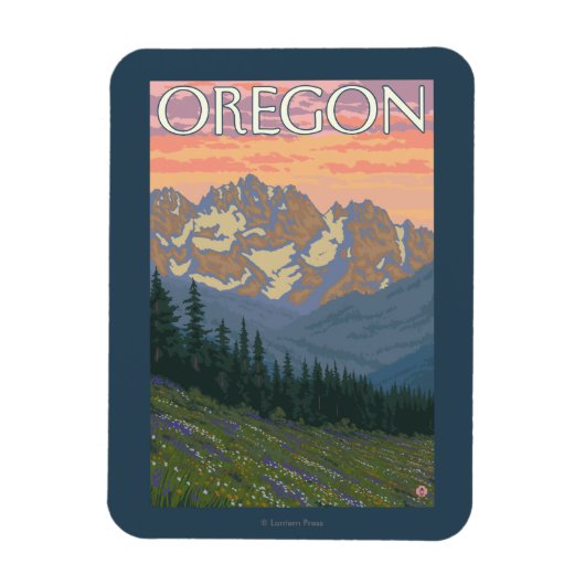 春の花 – ヴィンテージ旅行ポスター マグネット (縦)