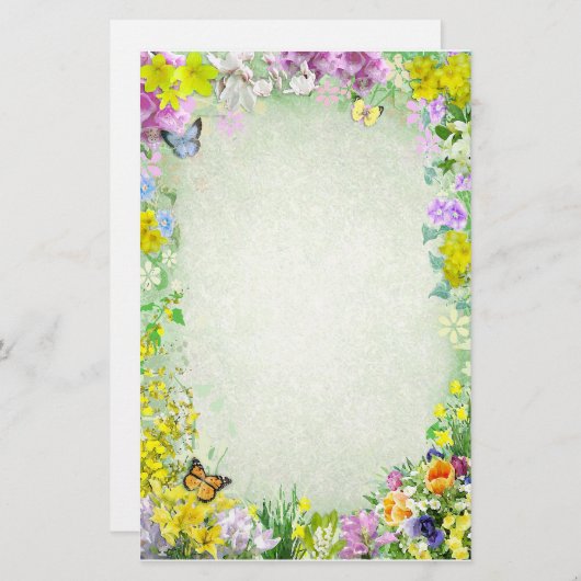 春の花 便箋 (正面/裏面)