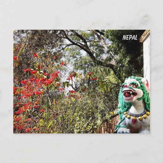 春の花、修道院の保護者 – ネパールポストカ ポストカード (正面)