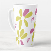 春の花 多色 黄色 ピンク カフェラテマグ (左アングル)
