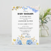 春の花 |女の子シンプルの赤ちゃんシャワー 招待状 (スタンド正面)