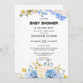 春の花 |女の子シンプルの赤ちゃんシャワー 招待状 (正面/裏面)