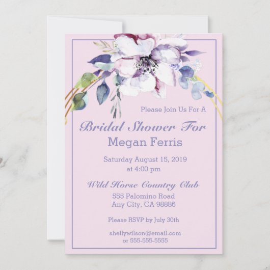 春の花 招待状 (正面)