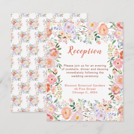春の花 春の花 ウェディング レセプション エンクロージャーカード (正面/裏面)