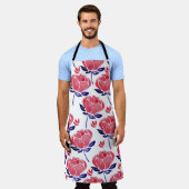 春の花、水の色のシームレスなパターン。 エプロン (着用した状態)