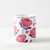 春の花、水の色のシームレスなパターン。 コーヒーマグカップ (中央)