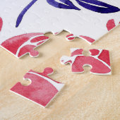 春の花、水の色のシームレスなパターン。 ジグソーパズル (側面)