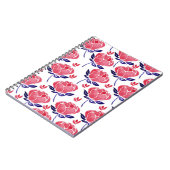 春の花、水の色のシームレスなパターン。 ノートブック (左側)