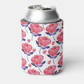春の花、水の色のシームレスなパターン。 缶クーラー (缶裏面)