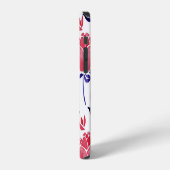 春の花、水の色のシームレスなパターン。 iPhoneケース (左側面)