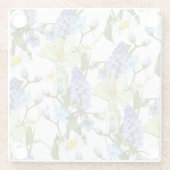 春の花。水仙、ムスカリ、デイジー。船乗り ガラスコースター (裏面)