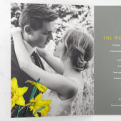 春の花 水仙 結婚式 黄色 灰色 三つ折りプログラム (内部最初)