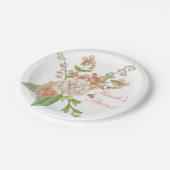 春の花 水彩画の花束 紙皿 (アングル)