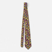 春の花-深い紫 ネクタイ (裏面)
