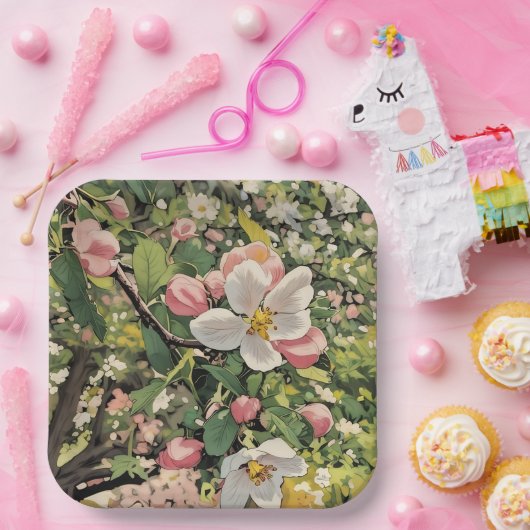 春の花 – 紙プレート ペーパープレート (パーティー)