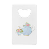 春の花，茶，ハイティー，フローラ茶，庭 クレジットカード栓抜き (裏面)