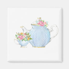 春の花，茶，ハイティー，フローラ茶，庭 マグネット