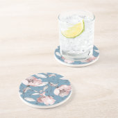 春の花、葉、シームレスなデザイン コースター (側面)