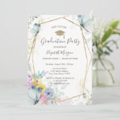 春の花，蝶，グラッドキャップ，卒業 招待状 (スタンド正面)